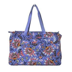 Vera Bradley Large Quilted Weekender Duffle Travel Diaper Bag Mural Garden